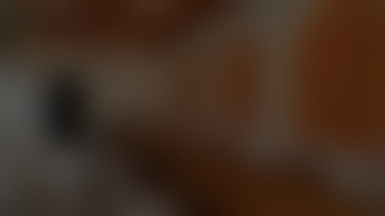 Blurred background: café interior with terracotta accents