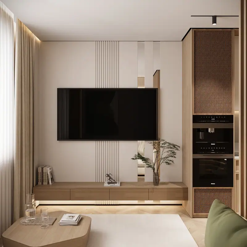 Квартира · Атырау 70 м² — Кухня с ТВ-зоной